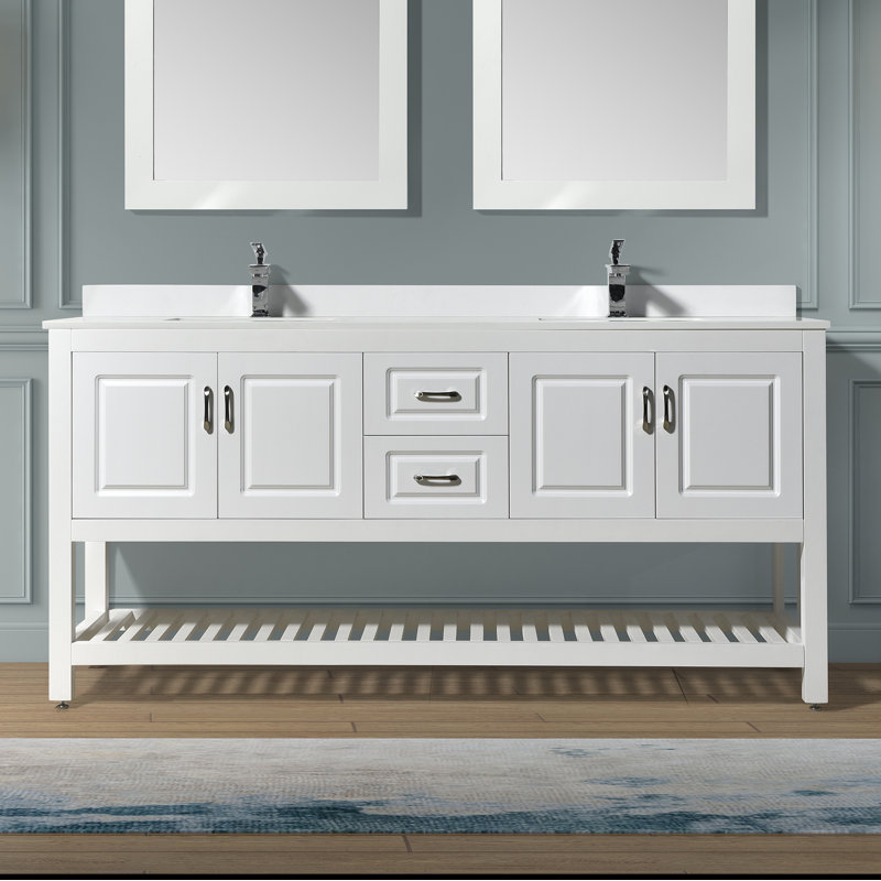 Charlton Home® Needville 71" Double Bathroom Vanity Set & Reviews Wayfair